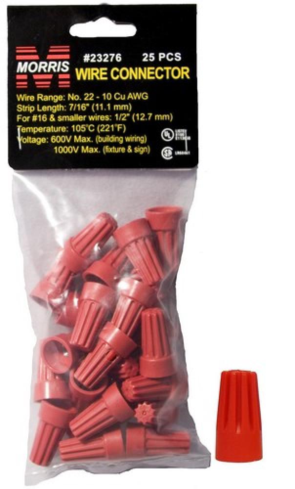 Screw-On Wre Cons P6 Red Hngng Bg 25 Pck