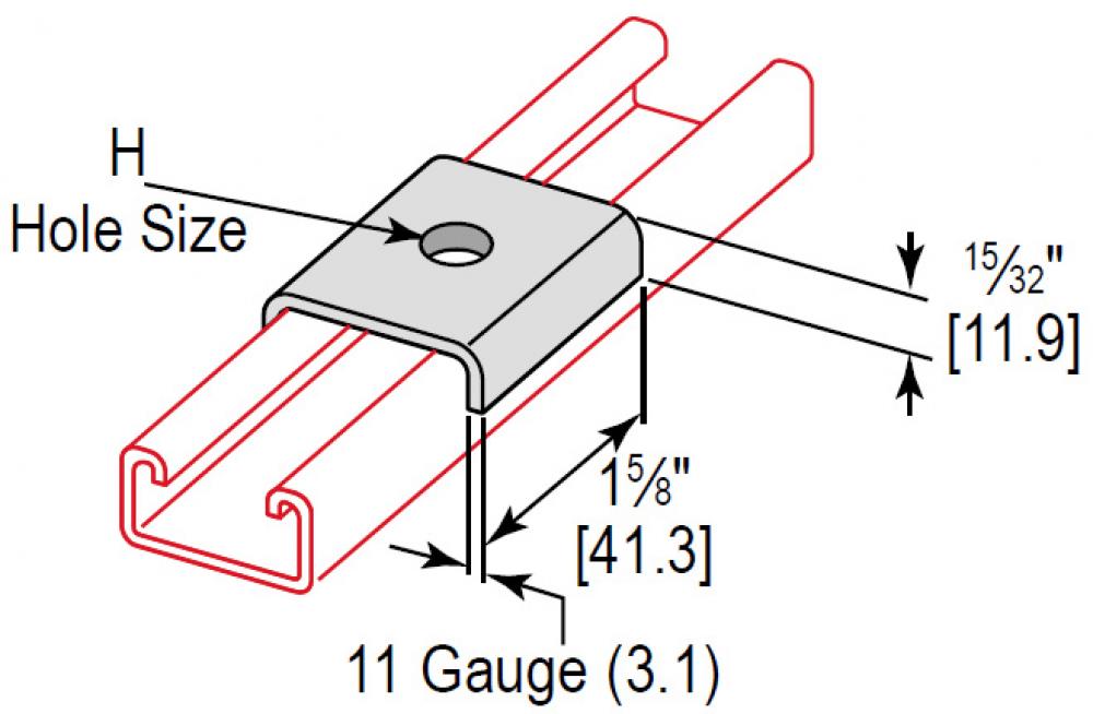 U-SHAPED WASHER 1/4