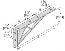 Minerallac BRB6H1850EG - BRKT WITH BRACE 6 HOLE 18-1/2