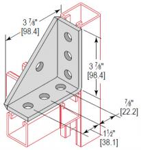 Minerallac CAUG7HEG - 7 HOLE UNV GUSSET CORNER ANGLE