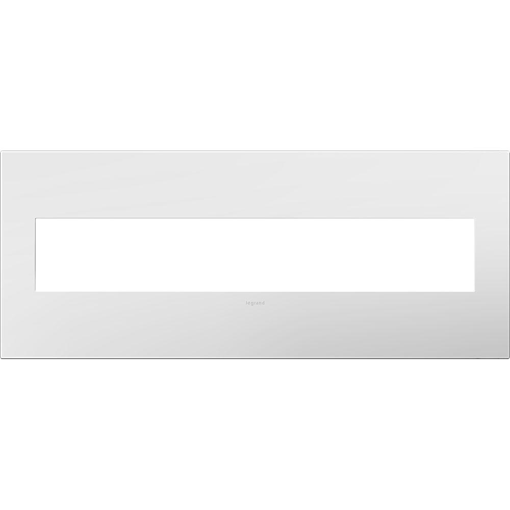 GLOSS WHITE ON WHITE 6 GANG WALL PLATE