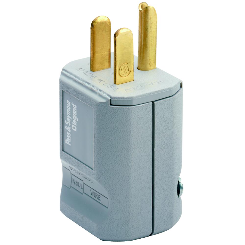 STR BLD MAXGRIP PLUG 3W 15A 125V GRY GY
