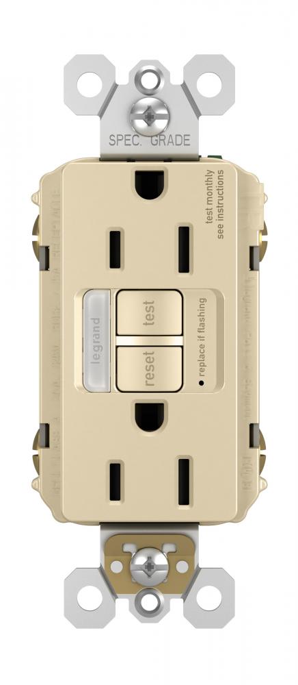 RADIANT SLFTST TR RECEP/NLITE GFI 15A IV