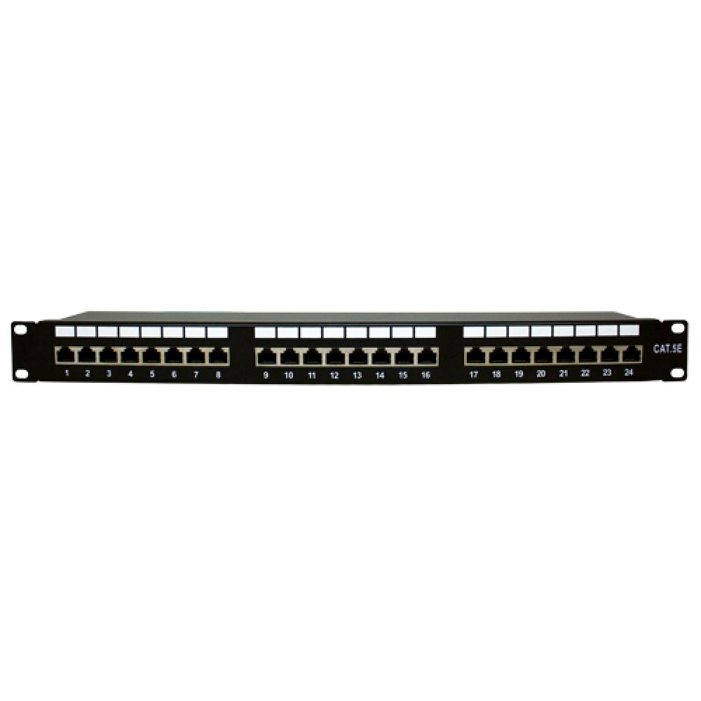 Patch Panel CAT5e Shielded 24 Port Black