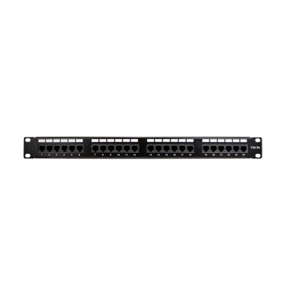 Patch Panel CAT5e 24 Port Black