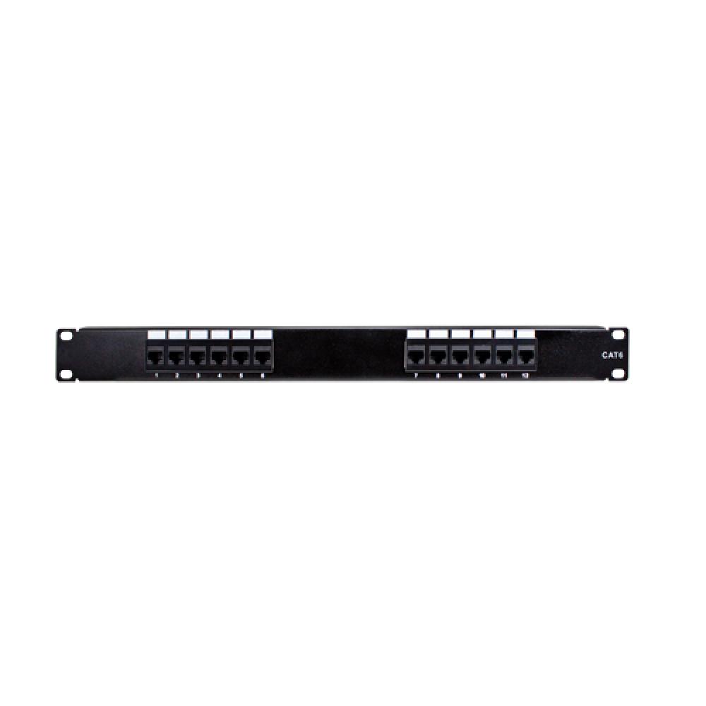 Patch Panel CAT6 12 Port Black
