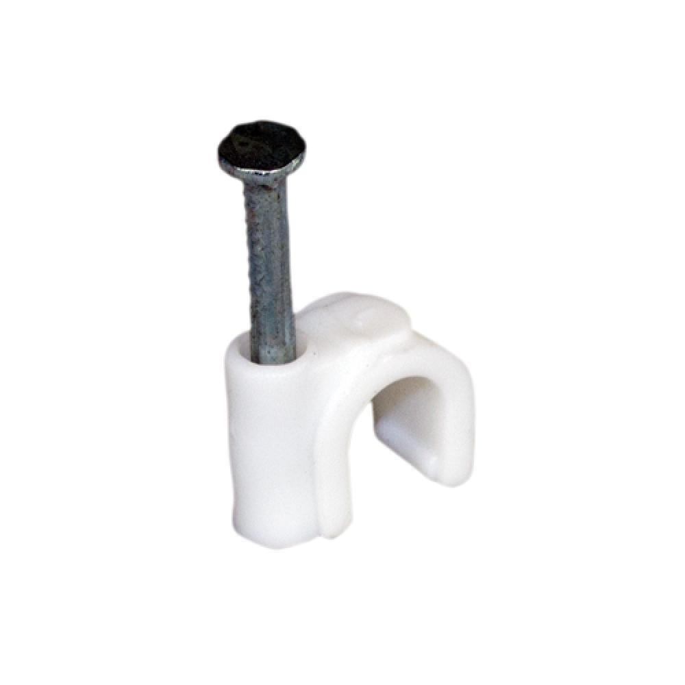 SGL RG6 CBL Clip w/ Nail WHT Bag of 100