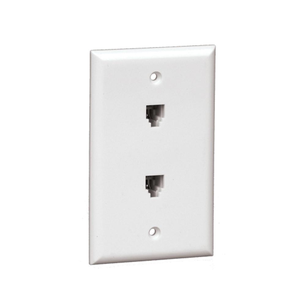 Wall Plate 2xRJ14 1 Gang White