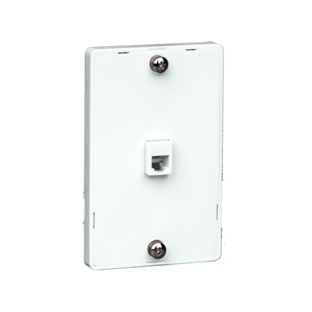 Wall Mount Telephone Jack 1xRJ14 White