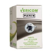 Vericom MBW5U-02401 - Bulk 1000 Ft. CAT5e U/UTP Solid CMP WHT