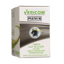 Vericom MBW5U-03351 - Bulk 1000 Ft. CAT5e U/UTP Solid CMP YEL