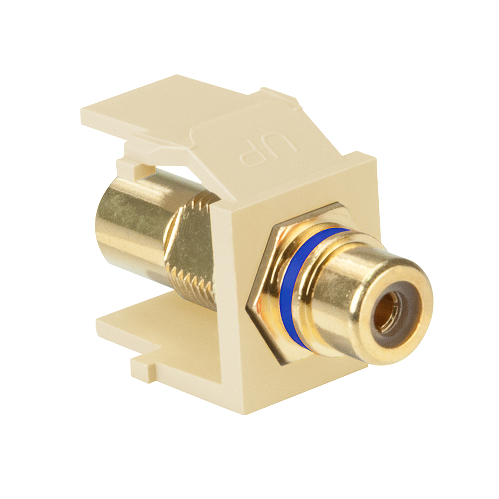 COUPLER RCA IVORY W/ BLUE STRIPE