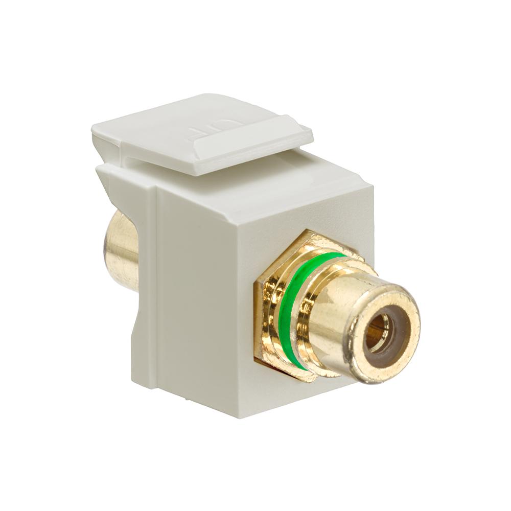 COUPLER RCA IVORY W/ GREEN STRIPE