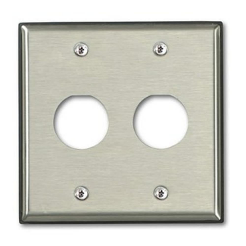 DURAPORT IND WALLPLATE 2-GANG 2-PORT SS