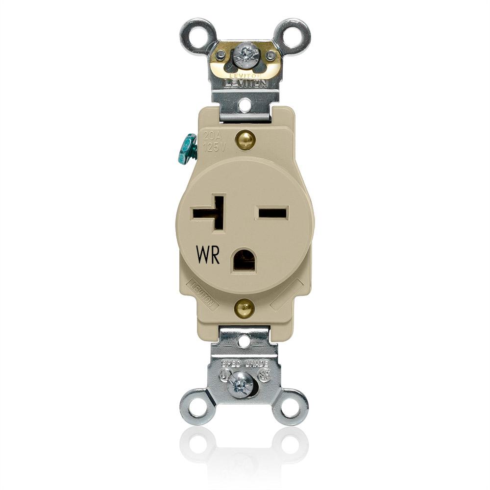 20A-250V WR SNGL OTLT BACK/SDE WIRE IVY