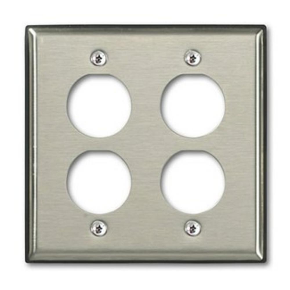 DURAPORT IND WALLPLATE 2-GANG 4-PORT SS