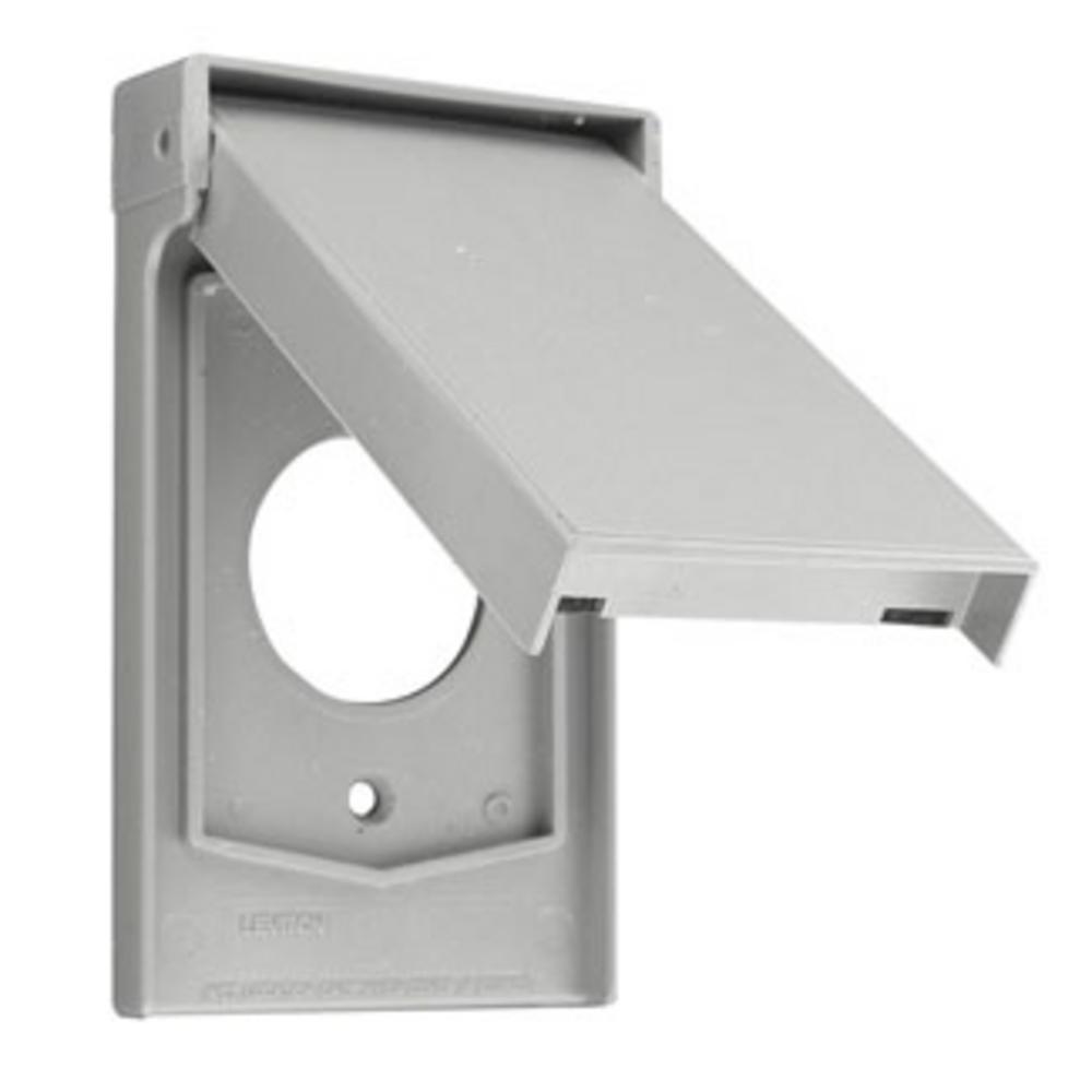 1 GANG SINGLE RECEP 1.60 FLIP CVR GRY