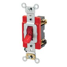 Leviton 1222-PLR - 20A 277V SP TOGGLE PILOT RED