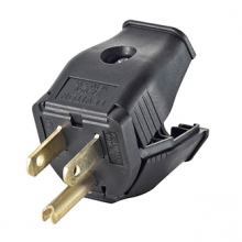 Leviton 3W101-E - 5-15 PCLAMPTITE CORD PLUG BLACK