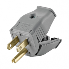 Leviton 3W101-GY - 5-15P CLAMPTITE CORD PLUG GRAY