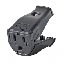 Leviton 3W102-E - 5-15R CLAMPTITE CORD CONN BLACK