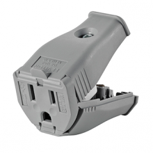 Leviton 3W102-GY - 5-15R CLAMPTITE CORD CONN GRAY