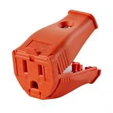 Leviton 3W102-OR - 5-15R CLAMPTITE CORD CONN ORANGE