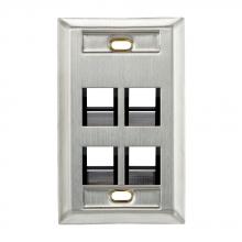 Leviton 43081-1L4 - WP 4PORT SG ANG SS
