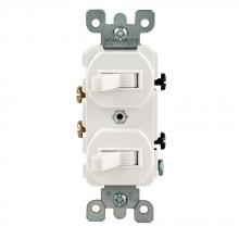 Leviton 5224-2W - WH COMBI 2SW DUP W/GRND SP 15A120/277VAC.