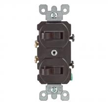 Leviton 5224-2 - BR COMBI 2SW DUP W/GRND SP 15A120/277VAC.