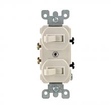 Leviton 5224-2T - LA COMBI 2SW DUP W/GRND SP 15A120/277VAC.