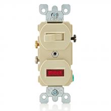 Leviton 5226-I - 15A 120V SP SW NEON PL COMBO BROWN