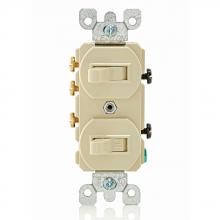 Leviton 5241-I - IV COMBI 2SW SP/3W 15A120/277VAC.