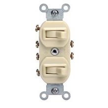 Leviton 5243 - BR COMBI 2SW 3W 15A120/277VAC.