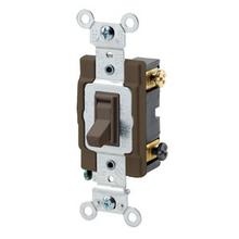 Leviton 54503-2 - 15A 120/277V FRAMED TOGGLE 3 WAY BROWN