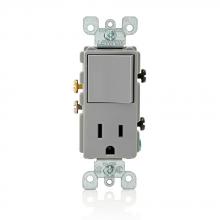 Leviton 5625-GY - GY COMBI DEC SW SP/REC 2PO 3WI 15A125V.