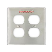Leviton 84016-E40 - 2 GANG 302 SS EMERGENCY DUPLEX STD WP