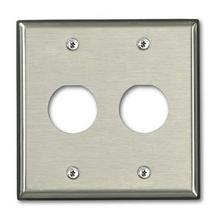 Leviton D6710-2S2 - DURAPORT IND WALLPLATE 2-GANG 2-PORT SS