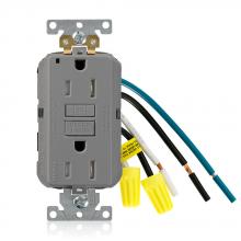 Leviton GFTR1-5LG - SLCK PRO GFI W/LEADS TR GRY