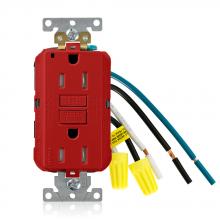 Leviton GFTR1-5LR - SLCK PRO GFI W/LEADS TR RED