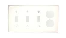 Leviton 80743-W - 4 GANG 3 TGLE 1 DPLX WLPLT HITE