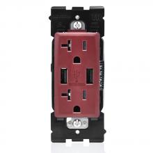 Leviton RUAA2-DG - COMB DPLX RCPTCL 20A TYP A-A Dp Garnet