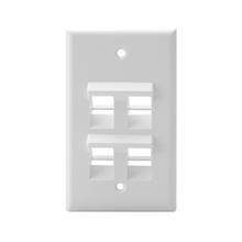 Leviton 41081-4WP - MLTIMED WLPLT 4 PRT IV MNT SCRW INCL WHT