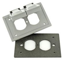Leviton 4976-FS - 1 GANG DUP RCP FLIP LID CVR GRAY FS TYPE