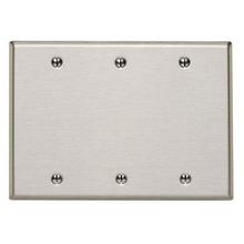 Leviton 84133-40 - 3 GANG 302 SS BLANK OVERSIZED BX MT WP