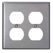 Leviton SSJ82-40 - 2G SS METAL WP SATIN 302 2DUPLEX