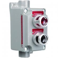 Killark, a Hubbell affiliate XCS-4B30RL-GL - CTRL STN 1/2" FEED DBL 120V PLT LT RD/GN