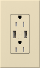 Lutron Electronics NTR-15-UBTR-BE - NT 15A USB TAMPER RESIST BEIGE