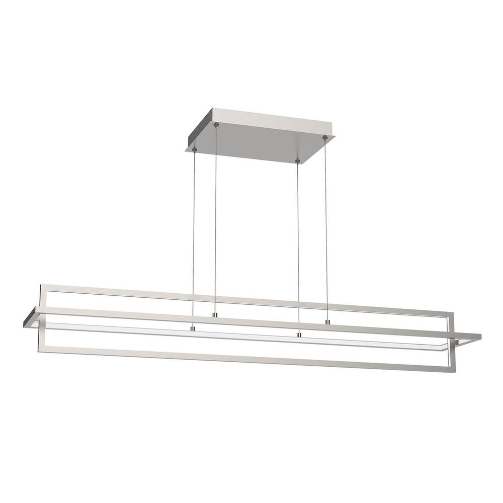 Mondrian 48-in Brushed Nickel LED Linear Pendant