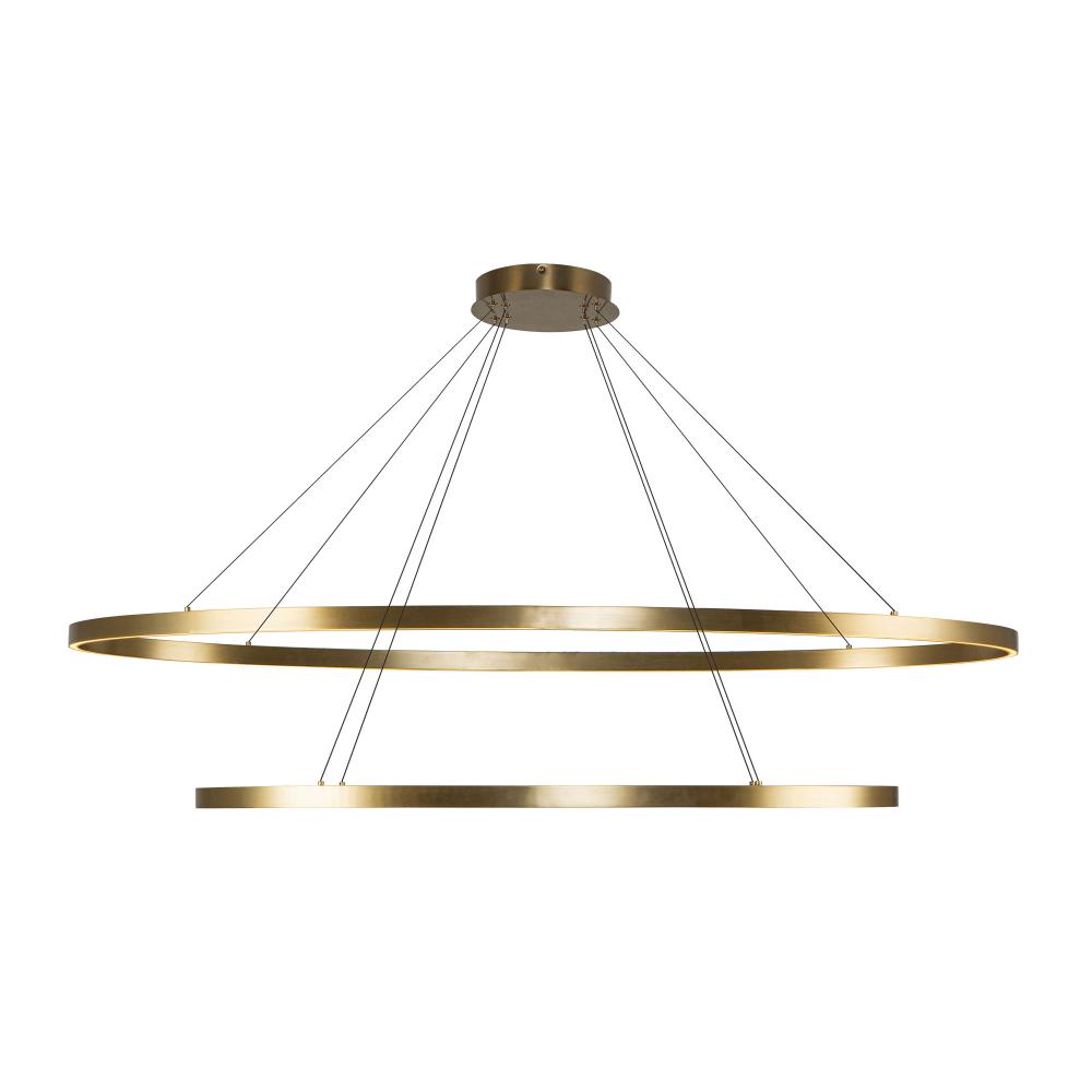 Ovale 2 Layer Brushed Gold LED Chandelier